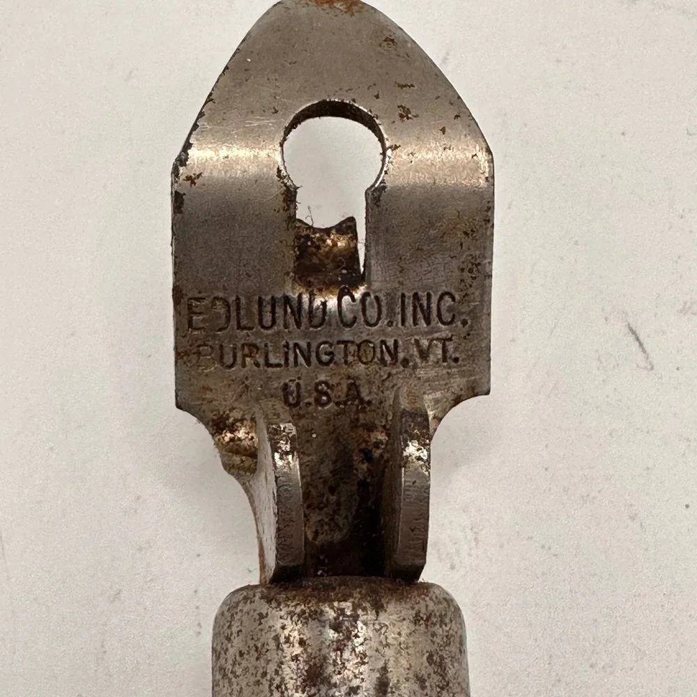 Vintage Edlund Co Inc Wood Handle Bottle Opener Can Piercer Burlington VT USA